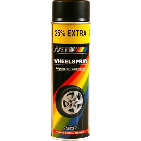 PEINTURE POUR JANTES NOIRE BRILLANTE AEROSOL 500ML MOTIP (1/2)