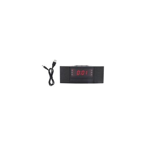 Digitales AM/FM-Radiowecker-Display mit LED-Anzeige, Summer, Schlummerfunktion, Sleep-Timer und USB-Ladefunktion. – Crezuo