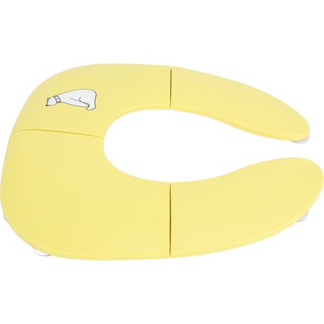 Housse de toilette pliable pour enfants, tapis de toilette de voyage, motif dessin animé, avec ventouse antidérapante, jaune. (1/5)