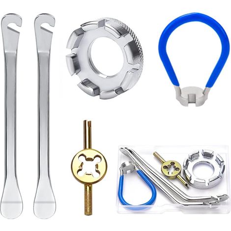 5pcs Spoke Wrench Tool 8 Way 10-15 Gauge Bicycle Spoke Wheel with Tire Lever and Flip Wrench Bicycle Repair Tools for Mountain Bike Road Bike