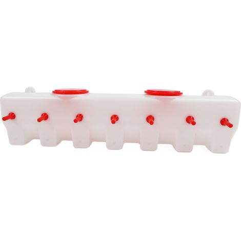 Lot de 14 tétines pour agneaux, veaux, chevreaux, seau d'allaitement 9L rouge, nourrisseur pour porcelets et animaux (1/5)