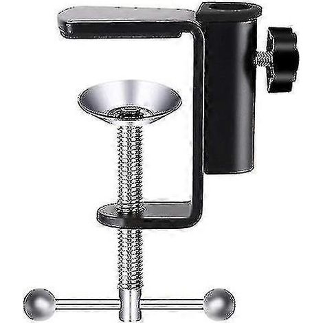 Botao Lot de 2 pinces de bureau réglables (0-50 mm) pour lampe de table - Support en métal noir (1/3)