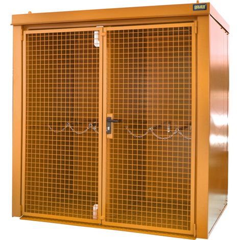 Bauer Südlohn Conteneur pour bouteilles de gaz GFC-B/W M2, peint, orange jaune