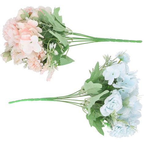 Bouquet de fleurs artificielles rose clair, idéal pour la décoration de la maison, du bureau, de l'hôtel ou d'un banquet. Parfait pour un cadeau ou un objet de décoration. (1/5)