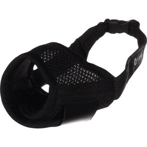 Muselière noir en nylon doux taille S pour chien - Flamingo