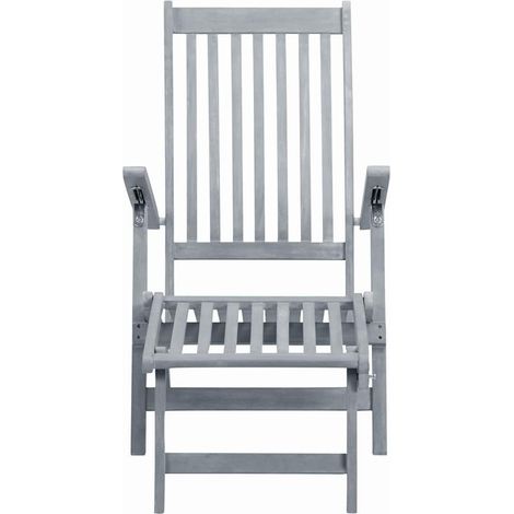 Maison Exclusive - Sdraio e Poggiapiedi da Esterno Grigio Lavato Massello Acacia (1/5)