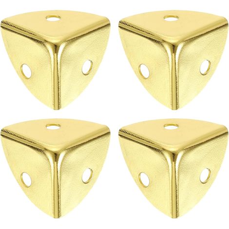 4 Coins Décoratives pour Boîte, 18mm Protection d'angle en Métal, Protecteur D'Angles de Meubles, Doré (1/5)