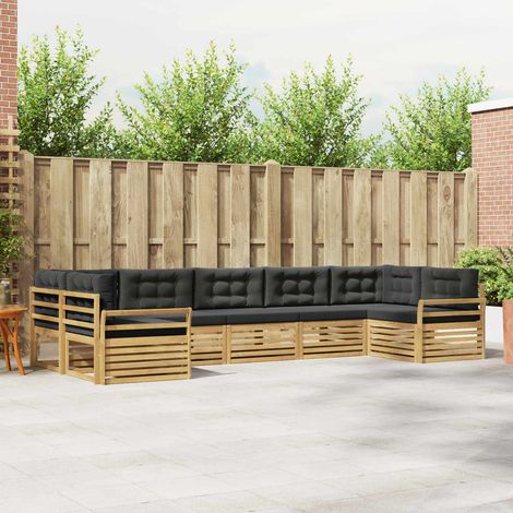vidaXL Outdoor-Sofagarnitur 7 Stk. Weiß und Anthrazit (1/5)