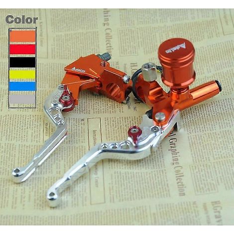 Kit de pompe de frein moto avec levier de frein, guidon et piston, maître-cylindre pour Honda, Yamaha, Kawasaki et Suzuki, embrayage à câble - Embrayage gauche doré (1/5)