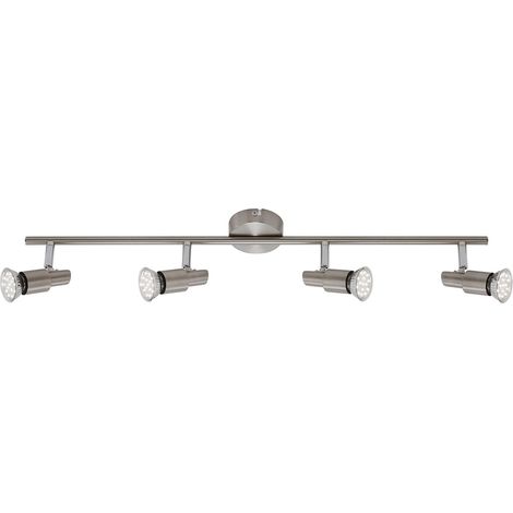 Couverture Spot, Lampe LED, lampe, Spot, Plafonnier, métal, 3 W, nickel mat, 67,5 x 8 x 12 cm (1/4)