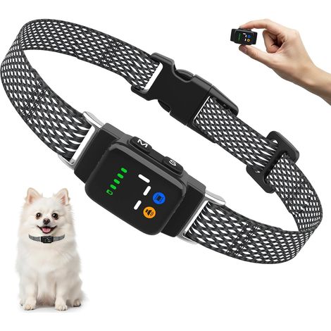 Collier Anti Aboiement Chiens, Rechargeable Anti Aboiement Collier Dressage, 3 Modes, Détection Intelligente des Aboiements Réglable 7 Niveaux de Sensibilité pour Petit Moyen (1/5)