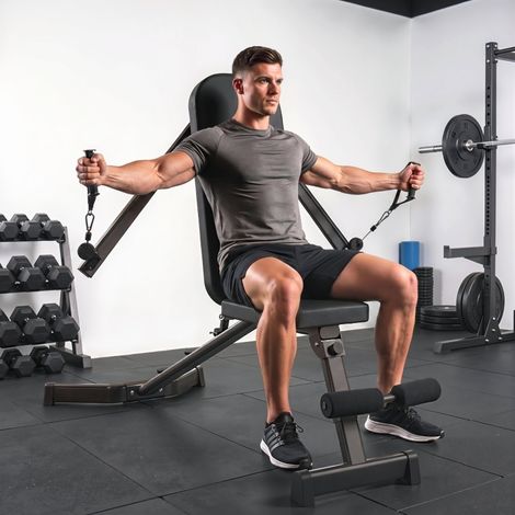 Banc de musculation pliable avec extension de jambes, dossier inclinable à 3 positions, 3 niveaux de résistance, capacité de charge de 300 kg (1/5)