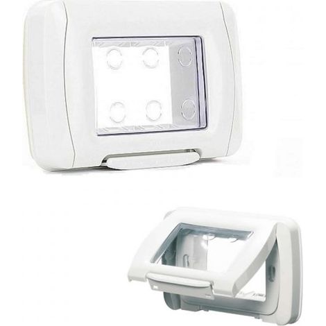 PLACCA STAGNA 3 POSTI BIANCO NUVOLA TOP SYSTEM GEWISS GW22451
