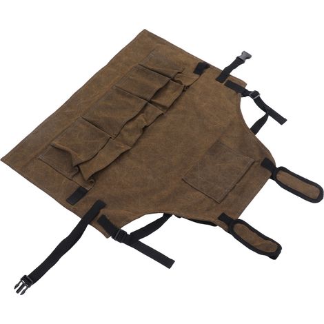 Tablier d'atelier de menuiserie, grande poche, bretelles réglables, tablier ciré pour menuisier et électricien (1/5)