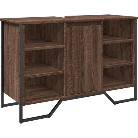 Maison Exclusive - Waschbeckenunterschrank Braun Eichen-Optik 91x