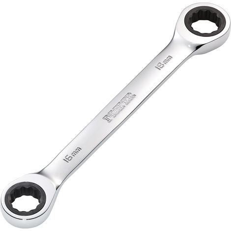 Draper 27739 Draper HI-TORQ Metric Double Ratchet Ring Spanner, 16 x 18mm