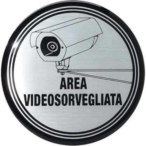 ETICHETTA TONDA 'AREA VIDEOSORVEGLIATA' Ø 10 cm Q.TA 5