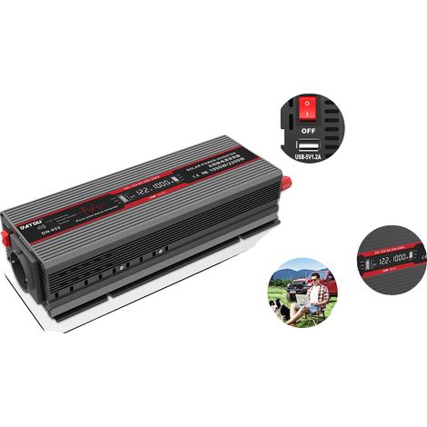 Inverseur de voiture, onde sinusoïdale pure, écran LCD, DNB-12V1000W (1/2)