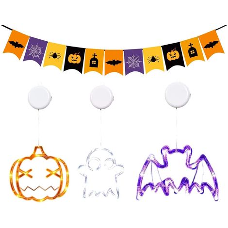 Lampe LED effrayante à ventouse pour fenêtre, idéale pour Halloween et chambre à coucher (1/5)