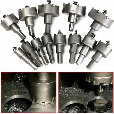 13-teiliges Lochsägen-Set, Lochsägenbohrer, 16–53 mm Edelstahl-Lochsägenbohrer, Hartmetall-Bohrer (TCT), Metallbohrer, Werkzeuge, Hartmetallfräser (1/5)