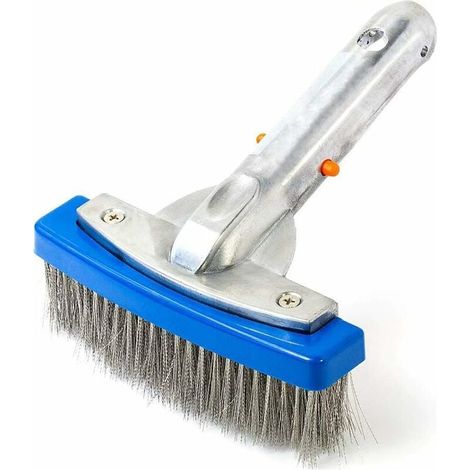 Brosse de piscine en acier inoxydable avec poils, pour les parois, le fond, les marches et le carrelage-AquaForge (1/4)