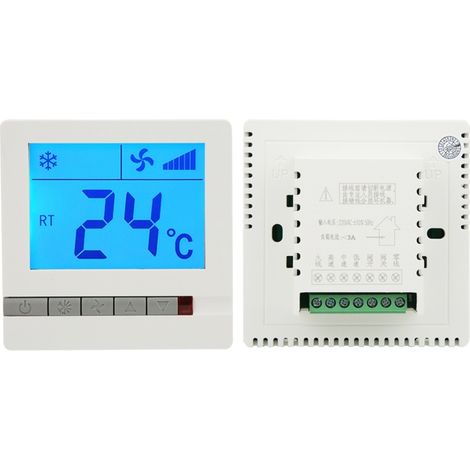 Termostato digital LCD con temporizador, protección del compresor y controlador de temperatura para convectores con ventilador. (1/5)
