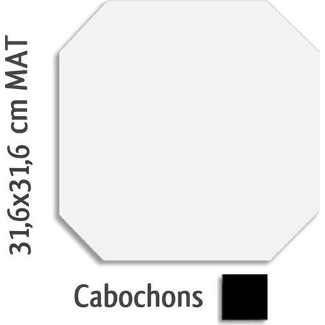 Carrelage octogonal blanc mat 31.6x31.6 – Pâte rouge – Épaisseur 9 mm – Compatible chauffage au sol – Finition mate – Vives Azulejos Y Gres