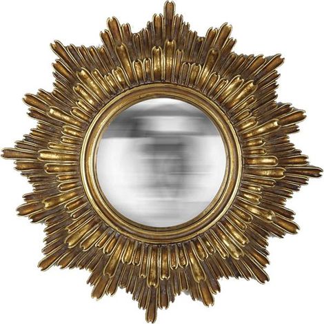 Miroir soleil convexe doré 30cm (1/3)