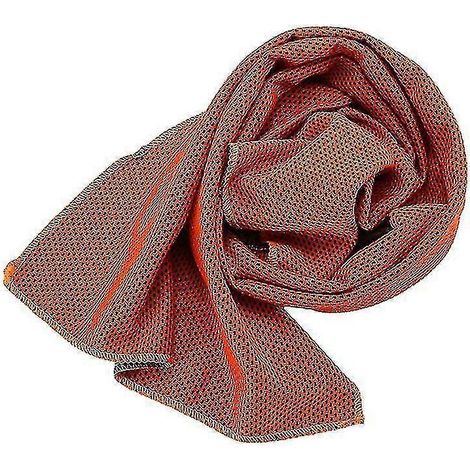 Serviette de jogging rafraîchissante et absorbante, couleur unie-Orange (1/4)
