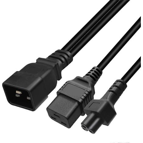16A IEC320 C20 auf C19 und C5 3-Loch-Netzsteckeradapter, PVC-Kabel 32 cm