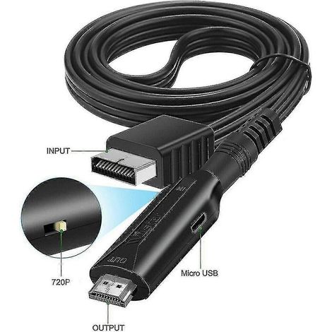Adaptateur HDMI pour console de jeux Sony PS1/PS2, câble convertisseur audio/vidéo (1/2)