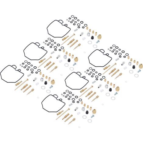 Kit de reconstrucción de carburador para motocicleta, kit de reparación de carburador de caucho metálico ABS resistente al aceite y de rendimiento estable, 6 juegos para vehículos. (1/5)