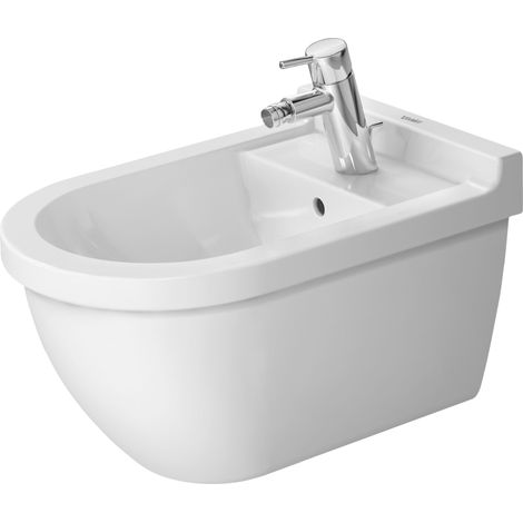 Duravit Wandbidet Starck 3 540mm, mit Überlauf,mit Hahnlochbank,
