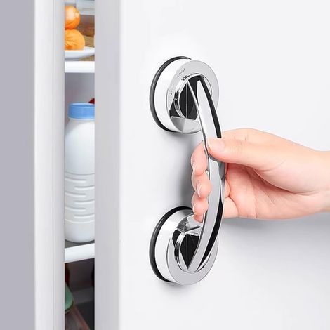 Türgriffe mit Saugnapf eignen sich für Glastüren Badezimmer Spiegel und Schränke Starker abnehmbarer Saugnapf für Türgriffstangen kein Bohren silber