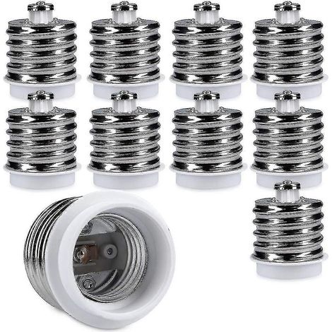 10 adaptateurs de douille - 10 convertisseurs de douille E40 vers E27 - Adaptateur de douille E27 compatible avec les ampoules halogènes et LED - Bon (1/5)