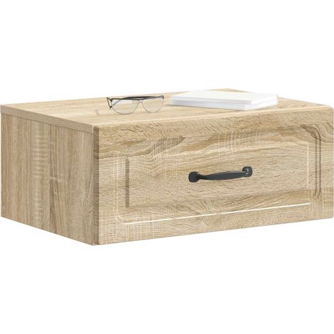 Maison Exclusive - Mobiletto da notte a muro Rovere Sonoma 49 x 34,5 x 20 cm