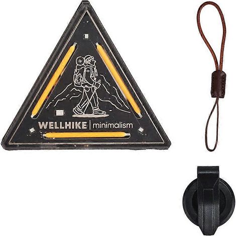 Dekorative dreieckige Nachtlampe für Camping, Mini-Ausführung, mit Warnsymbol und kleinem Anhänger. (1/5)
