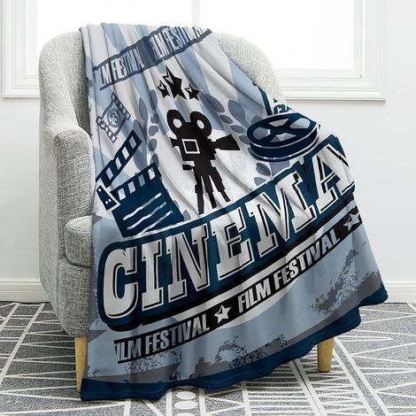 Couverture - Thème Cinéma - Flanelle Douce - Pour Canapé Lit ou Décoration Intérieure - 152 x 127 cm - 1 Pièce (1/5)