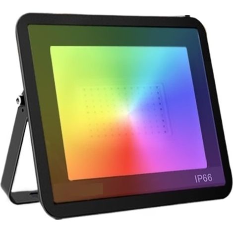 Projecteurs LED d'extérieur, Projecteur RGB éclairage extérieur LED Tuya Intelligent 30W 50W 100W lumière réglable avec projecteur à commande vocale pour cour, parking, patio, aire de jeux(50W Changea (1/5)