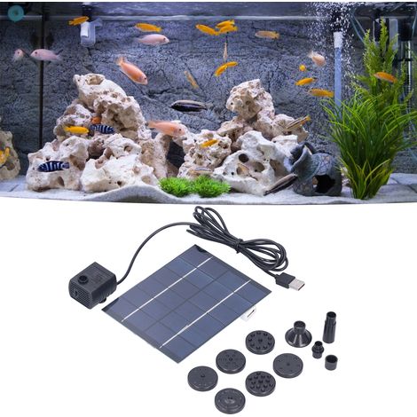 2-Watt-Solarbrunnen mit Solarpanel, Wasserpumpe und Set zur Dekoration von Teichen und Außenanlagen. (1/5)