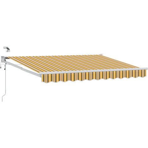 Toldo Retráctil Eléctrico Amarillo y Gris 3,5 x 2,5 m