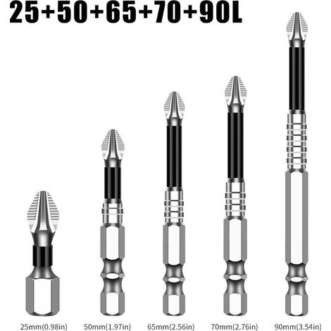 Jeu d'embouts de tournevis, embouts de tournevis magnétiques ergonomiques, résistants à l'usure, robustes, accessoires pour perceuse électrique pour montage de meubles et réparation d'appareils (1/5)
