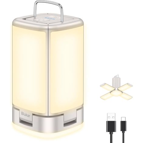 116LED Lampe Camping Rechargeable,2000L Lanterne Camping Accessoires Super Brillant 7 Modes d'éclairage 4800mAh Longue Durée, 90°Adjustable-Portable Lampe Tente Essentials pour Voyage,Extérieur (1/5)