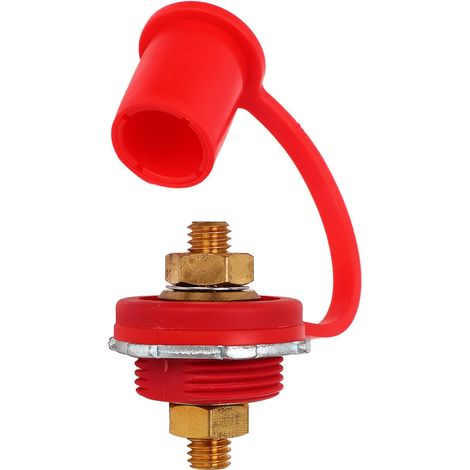 Connecteur de borne de batterie 250 A, bornes à goujon en laiton haute résistance de 3/8 po pour voiture, camping-car et bateau (rouge) (1/5)