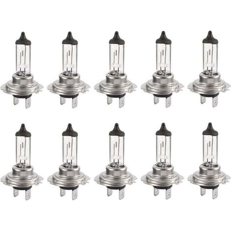 Confezione da 10 lampadine alogene allo xeno super luminose H7 12V 55W, lunga durata, anabbaglianti e abbaglianti - Bluedeer-Crezuo