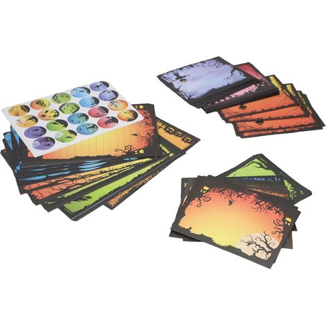 Ensemble de papeterie de 160 pièces comprenant du papier à lettres, des enveloppes et des autocollants ronds pour invitations et messages de vœux. (1/5)