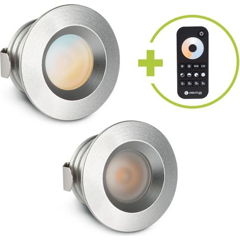 Einbaustrahler Mini flach Torino 3W CCT IP44 - Farbe: silber - Anzahl: 2x