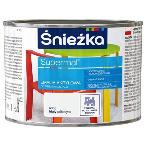 Śnieżka Eko Supermal Acryllack Weiß Halbglänzend 0,4L