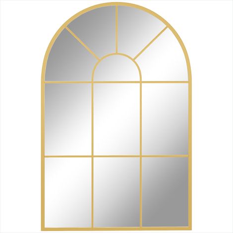 Décoration murale Grand miroir en métal doré voûté 91 x 60 cm (1/5)