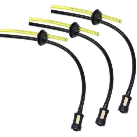 Kit tubo carburante in 3 pezzi/Tubo carburante universale 40-5 per tagliasiepi con filtro serbatoio e occhiello per tosaerba, carburante, raccordo tubo, accessori per decespugliatori